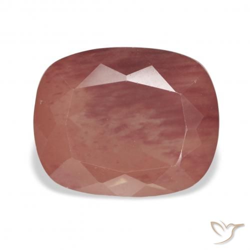 5.27ct orange-rot Andesin-Labradorit, Kissen, Transparent