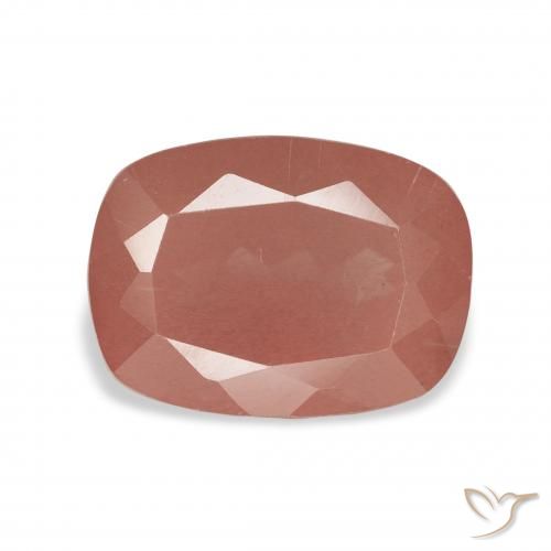 3.70ct Blasses rötliches Orange Andesin-Labradorit, Kissen, Transparent