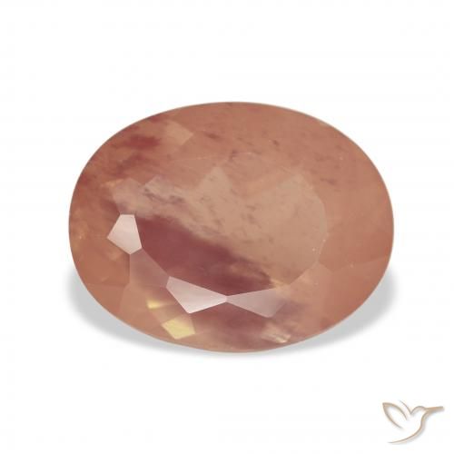 3.63ct Tiefer Pfirsich Andesin-Labradorit, Oval, Transparent