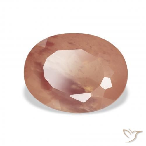 9,17 ctw natürlicher Tiefer Pfirsich Andesin-Labradorit, Oval, Transparent
