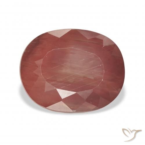 5.09ct orange-rot Andesin-Labradorit, Oval, Transparent