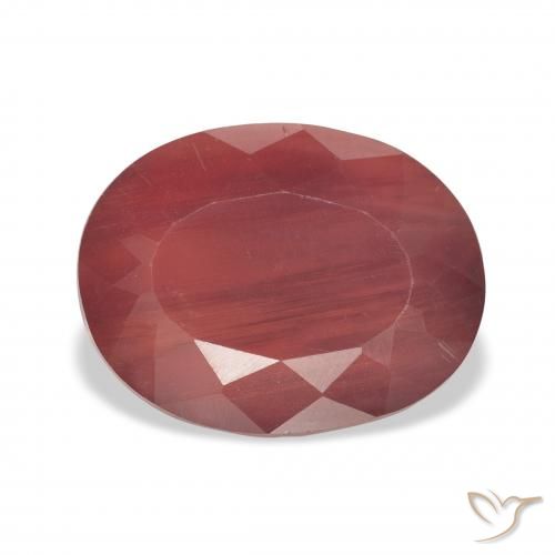 4.31ct tiefrot Andesin-Labradorit, Oval, Lichtdurchlässig