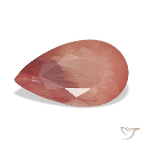 6.34ct Blasses rötliches Orange Andesin-Labradorit, Birnenform, Transparent
