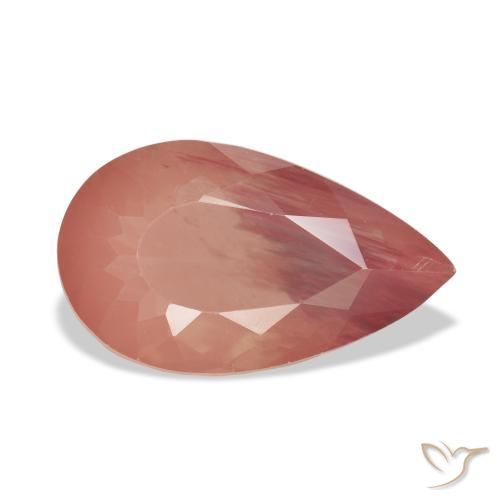 9,17 ctw natürlicher Blasses rötliches Orange Andesin-Labradorit, Birnenform, Transparent