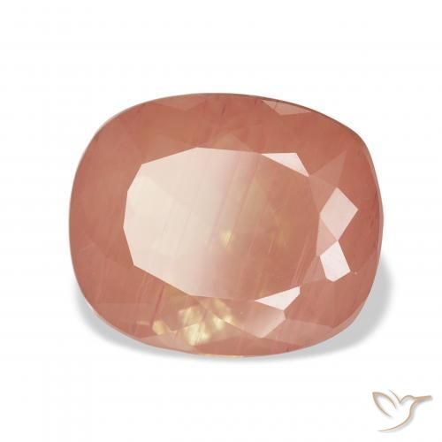 9,17 ctw natürlicher rötlich-orange Andesin-Labradorit, Kissen, Transparent