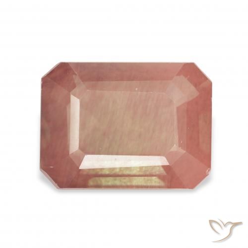 3.85ct Blasses rötliches Orange Andesin-Labradorit, Smaragdschliff, Transparent