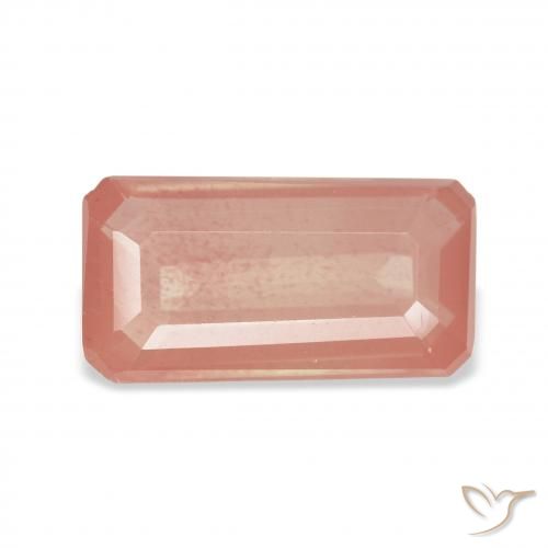 2.92ct Orangerosa Andesin-Labradorit, Smaragdschliff, Transparent