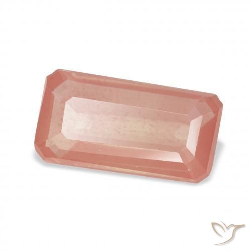 9,17 ctw natürlicher Orangerosa Andesin-Labradorit, Oktagonschliff, Transparent
