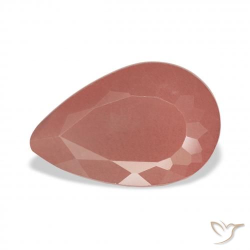 4.15ct Mittelrosa Andesin-Labradorit, Birnenform, Lichtdurchlässig