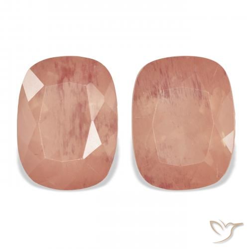 6.36ctw Grapefruit-Rosa Andesin-Labradorit, Kissen, Transparent