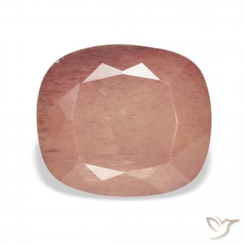 5.25ct Orangerosa Andesin-Labradorit, Kissen, Transparent