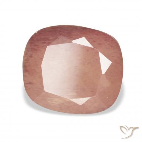 9,17 ctw natürlicher Orangerosa Andesin-Labradorit, Kissen, Transparent