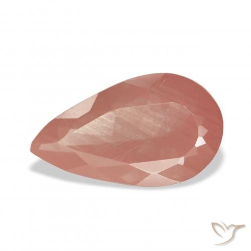 3.75ct Orangerosa Andesin-Labradorit, Birnenform, Transparent