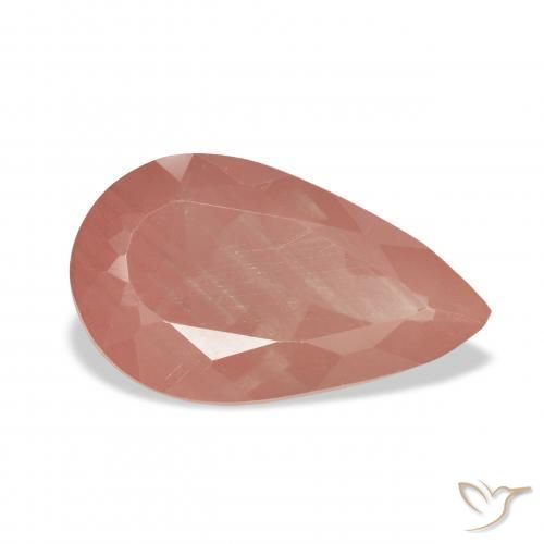 9,17 ctw natürlicher Orangerosa Andesin-Labradorit, Birnenform, Transparent