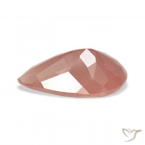 9,17 ctw natürlicher Orangerosa Andesin-Labradorit, Birnenform, Transparent