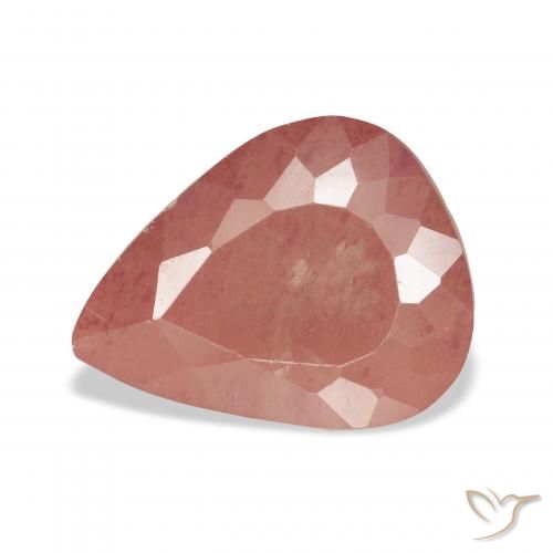 5.01ct Orangerosa Andesin-Labradorit, Birnenform, Transparent