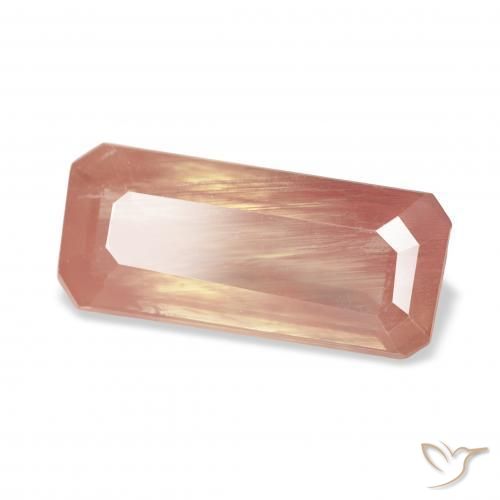 9,17 ctw natürlicher Grapefruit-Rosa Andesin-Labradorit, Oktagonschliff, Transparent