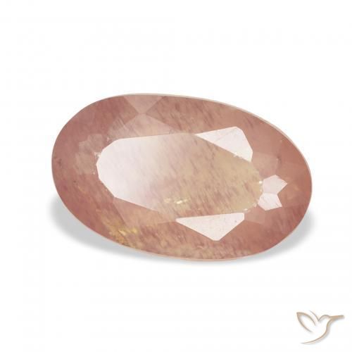 9,17 ctw natürlicher Helles rötliches Orange Andesin-Labradorit, Oval, Transparent
