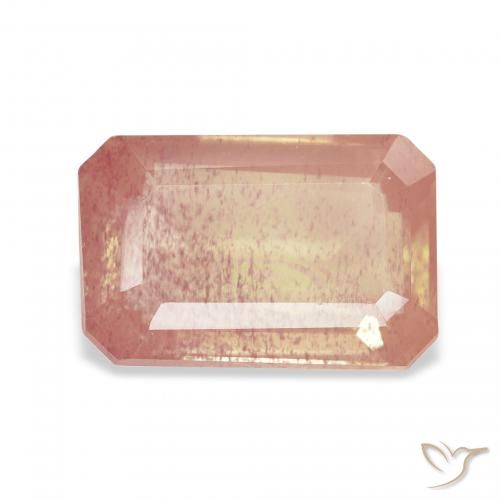 2.68ct Helles rötliches Orange Andesin-Labradorit, Smaragdschliff, Transparent