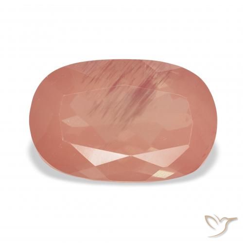 4.36ct rötlich-orange Andesin-Labradorit, Kissen, Transparent