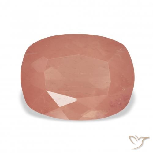 3.73ct rötlich-orange Andesin-Labradorit, Kissen, Transparent