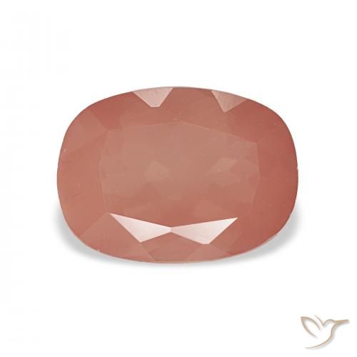 2.99ct Blasses rötliches Orange Andesin-Labradorit, Kissen, Transparent