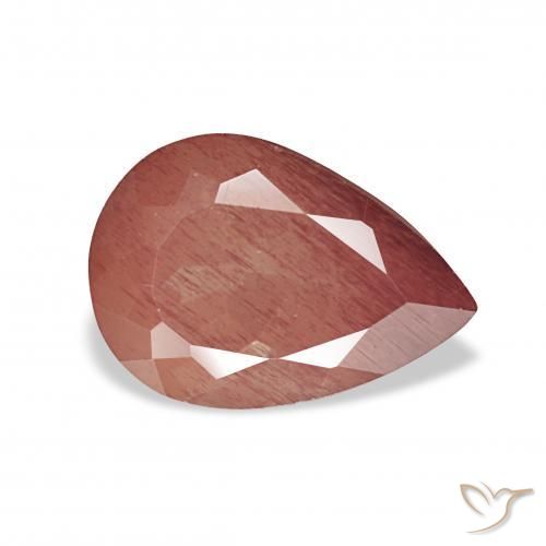 9,17 ctw natürlicher Mittelrot Andesin-Labradorit, Birnenform, Transparent