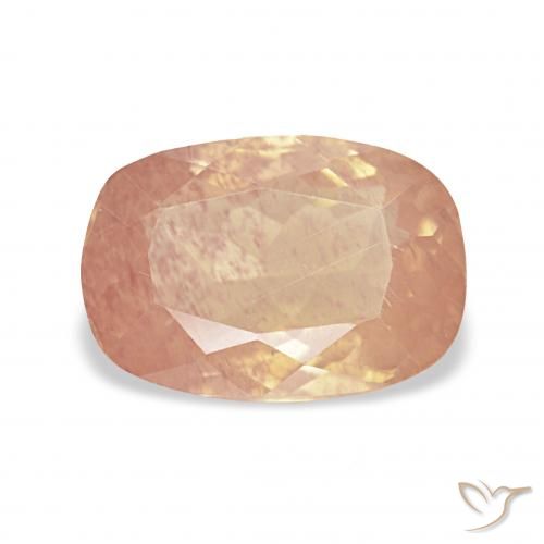 2.53ct Helle Pfirsichorange Andesin-Labradorit, Kissen, Transparent