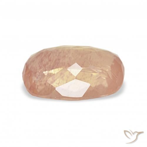 9,17 ctw natürlicher Helle Pfirsichorange Andesin-Labradorit, Kissen, Transparent