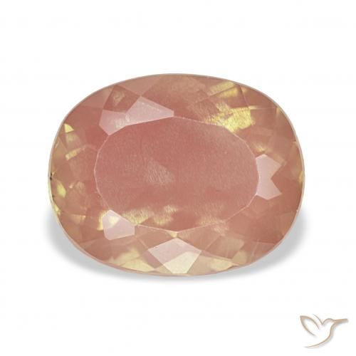 3.39ct Helle Pfirsichorange Andesin-Labradorit, Kissen, Transparent