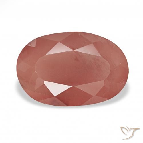 2.84ct Blasses rötliches Orange Andesin-Labradorit, Oval, Lichtdurchlässig