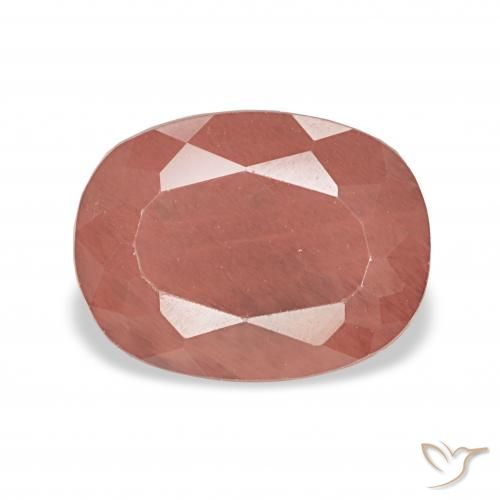 2.60ct Blasses rötliches Orange Andesin-Labradorit, Kissen, Lichtdurchlässig