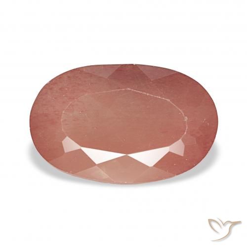 3.31ct Blasses rötliches Orange Andesin-Labradorit, Oval, Transparent