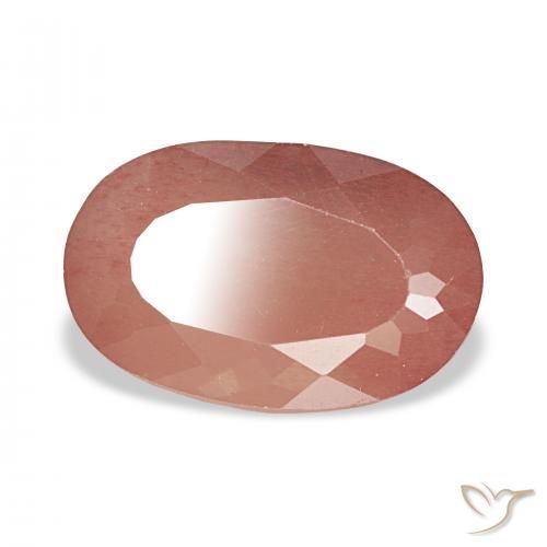 9,17 ctw natürlicher Blasses rötliches Orange Andesin-Labradorit, Oval, Transparent
