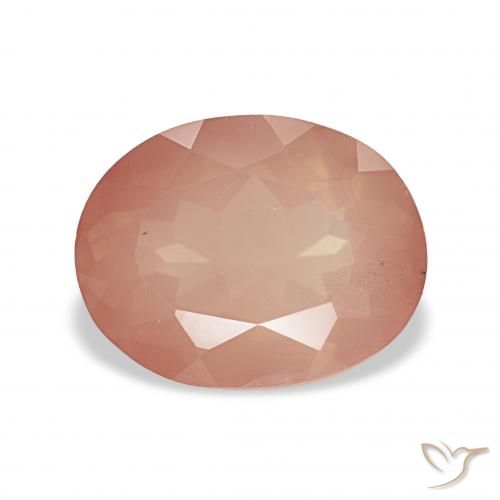 2.90ct Blasses rötliches Orange Andesin-Labradorit, Oval, Transparent