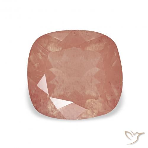 2.25ct rötlich-orange Andesin-Labradorit, Kissen, Transparent