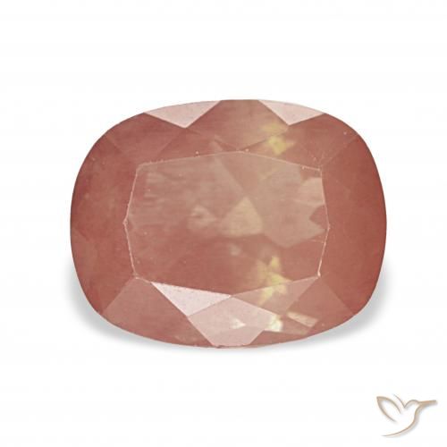 2.65ct Blasses rötliches Orange Andesin-Labradorit, Kissen, Transparent