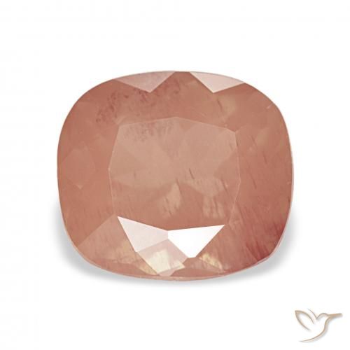 2.54ct rötlich-orange Andesin-Labradorit, Kissen, Transparent
