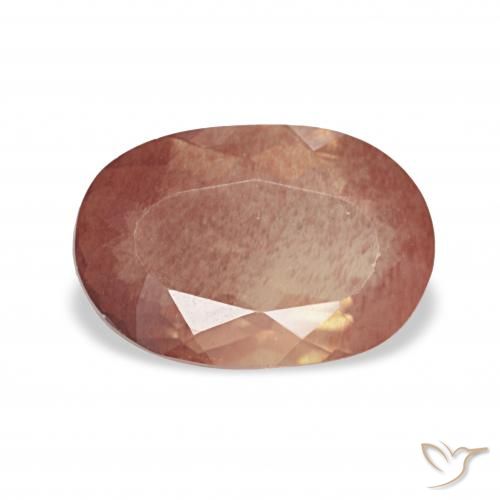 1.99ct orange-rot Andesin-Labradorit, Oval, Transparent