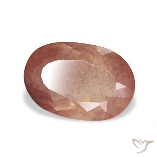 9,17 ctw natürlicher orange-rot Andesin-Labradorit, Oval, Transparent