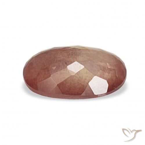 9,17 ctw natürlicher orange-rot Andesin-Labradorit, Oval, Transparent