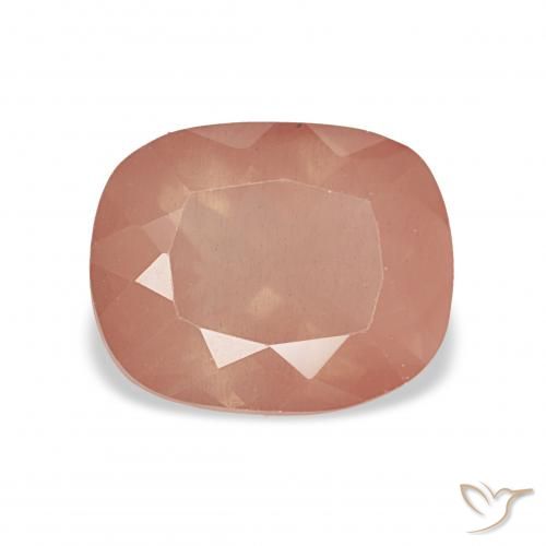 2.99ct Pinkish Peach Andesin-Labradorit, Kissen, Transparent