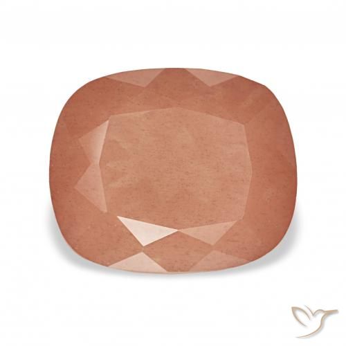 3.35ct rötlich-orange Andesin-Labradorit, Kissen, Transparent
