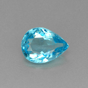 0,90 ctw natürlicher blauer Apatit, Birnenform, VS-SI