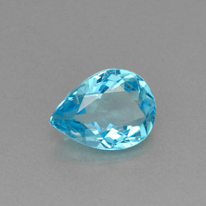 0,90 ctw natürlicher blauer Apatit, Birnenform, VS-SI