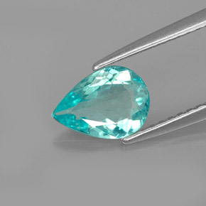 0,97 ctw natürlicher blauer Apatit, Birnenform, VS-SI
