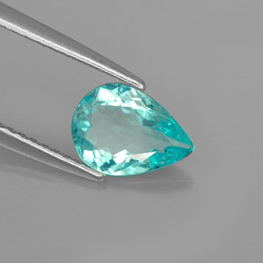 0,97 ctw natürlicher blauer Apatit, Birnenform, VS-SI