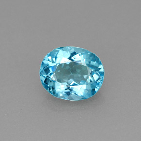 0,84 ctw natürlicher blauer Apatit, Oval Schliff, VS