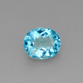 0,84 ctw natürlicher blauer Apatit, Oval Schliff, VS