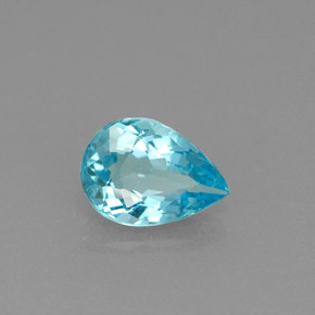 0,71 ctw natürlicher blauer Apatit, Birnenform, VS
